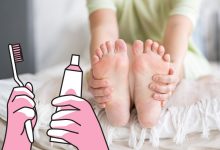 رفع ترک پا با خمیر دندان