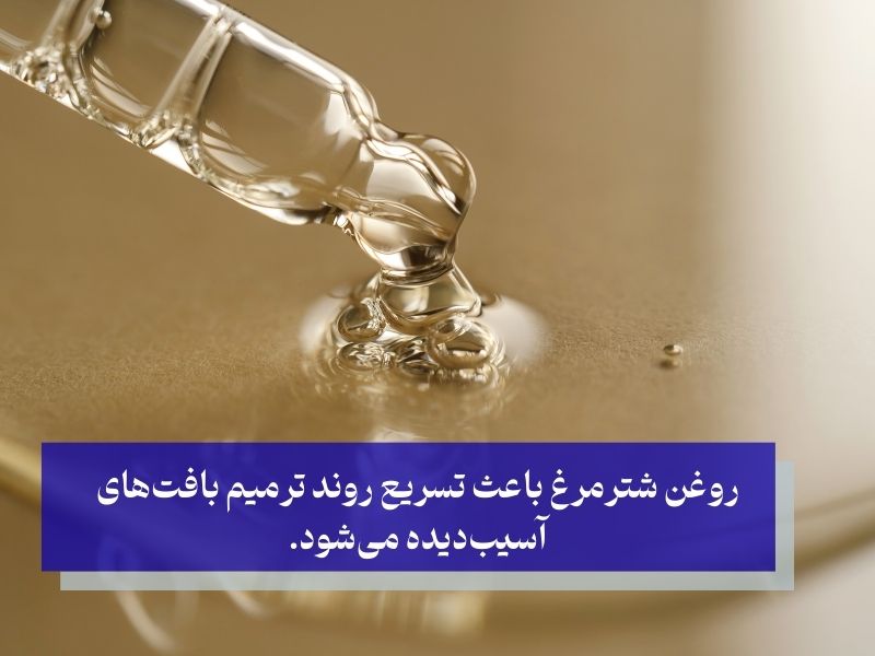 روغن شترمرغ باعث تسریع روند ترمیم بافتهای آسیبدیده میشود.