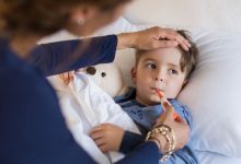 تب در ناحیه شکم و سر کودک