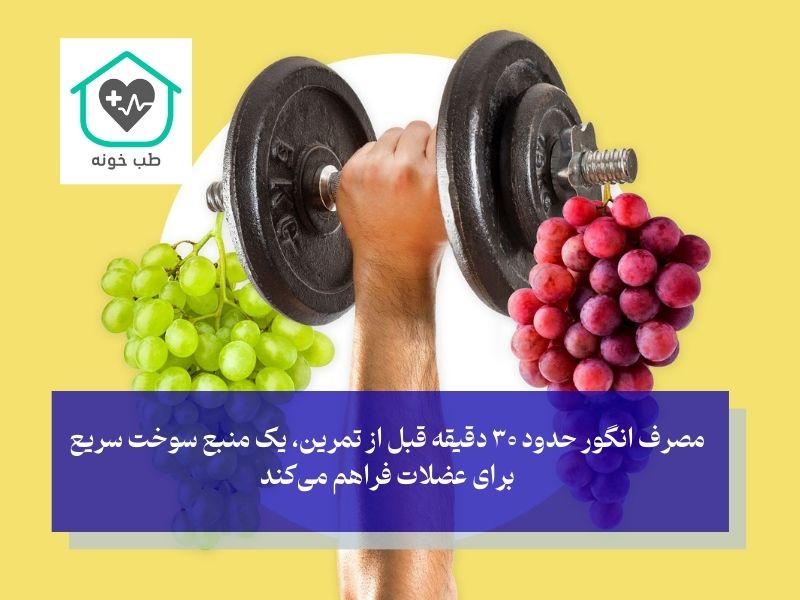 خوردن انگور قبل یا بعد از ورزش