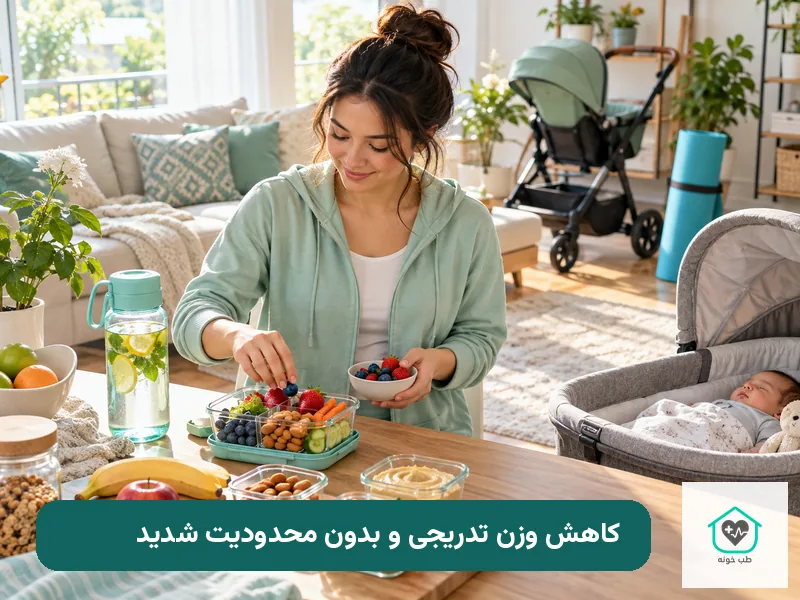 میانوعده سالم و برنامه کاهش وزن تدریجی پس از زایمان